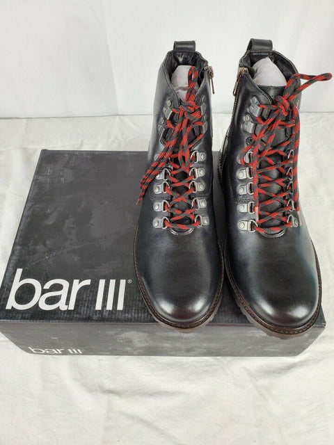 $109 New Bar III Men's Whitaker Leather Boots Lace Up Black Size 11 US - evorr.com