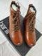 $109 New Bar III Men's Whitaker Leather Boots Lace Up Brown Size 10 US - evorr.com