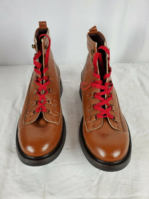 $109 Guess Men's GM Ruskin Alpine Ankle Boots Brown Lace UP Leather Size 11.5 - evorr.com