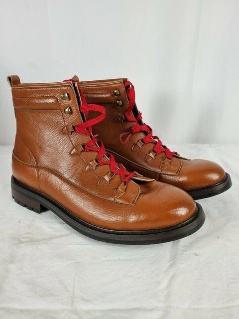 $109 Guess Men's GM Ruskin Alpine Ankle Boots Brown Lace UP Leather Size 11.5 - evorr.com