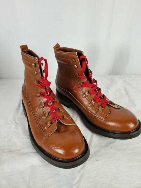 $109 Guess Men's GM Ruskin Alpine Ankle Boots Brown Lace UP Leather Size 11.5 - evorr.com