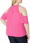 RACHEL Rachel Roy Women Plus Size Halter-Neck Cold Shoulder Pink Blouse Top 16W - evorr.com