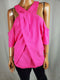 RACHEL Rachel Roy Women Plus Size Halter-Neck Cold Shoulder Pink Blouse Top 16W - evorr.com