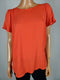 $109 CECE Women's Orange Short Sleeve Blouse Top Scoop Neck Size L - evorr.com