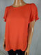 $109 CECE Women's Orange Short Sleeve Blouse Top Scoop Neck Size L - evorr.com