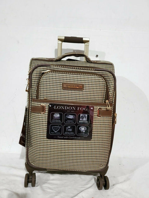 $320 New London Fog Oxford II 20" Soft Spinner Suitcase Carry On Luggage