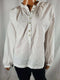 Free People Women's Long Bubble Sleeve Henley Button Tunic Blouse Top White M - evorr.com