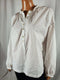 Free People Women's Long Bubble Sleeve Henley Button Tunic Blouse Top White M - evorr.com