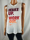 NIKE Women's Sleeveless Dri-Fit Wake Up Work Out Gym Active White Pullover Top S - evorr.com