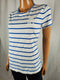 Lauren Ralph Lauren Women Short Sleeve T-Shirt Blouse Top White Blue Striped M - evorr.com