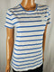 Lauren Ralph Lauren Women Short Sleeve T-Shirt Blouse Top White Blue Striped M - evorr.com