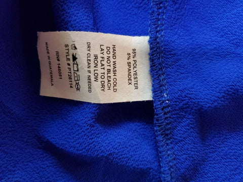 New Monteau Women's 3/4 Bell Sleeve Blue Scoop Neck Peplum Blouse Top Petite XS - evorr.com