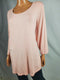 JM Collection Women's 3/4 Sleeve Scoop-Neck Rayon Stretch Pink Tunic Top Plus 2X