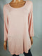 JM Collection Women's 3/4 Sleeve Scoop-Neck Rayon Stretch Pink Tunic Top Plus 2X