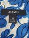 New ALFANI Women's Blue Floral Printed Collar Pleated Front Blouse Top Plus 2X