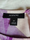 Alfani Women Scoop-Neck 3/4 Sleeve Purple Illusion Printed Lace Trim Top Plus 2X - evorr.com