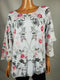 Alfani Women Scoop-Neck Layered Short-Sleeve Pink White Print Blouse Top Plus 2X - evorr.com