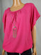 NY Collection Women's Pink Scoop Neck Necklace Dolman Sleeve Blouse Top Plus 2X