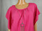 NY Collection Women's Pink Scoop Neck Necklace Dolman Sleeve Blouse Top Plus 2X