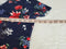 New Karen Scott Women Short Sleeve Scoop Neck Blue Knit Floral Blouse Top Size S