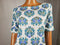 New Karen Scott Women's Short Sleeve Boat Neck Green White Paisley Blouse Top L - evorr.com