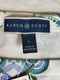 New Karen Scott Women's Short Sleeve Boat Neck Green White Paisley Blouse Top L - evorr.com