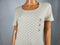 New Karen Scott Women's Short Sleeve Scoop Neck Beige Polka Dot Blouse Top M - evorr.com