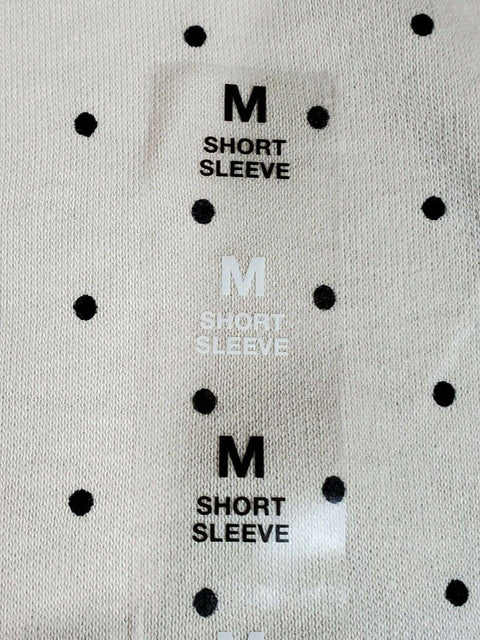 New Karen Scott Women's Short Sleeve Scoop Neck Beige Polka Dot Blouse Top M - evorr.com