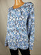 Karen Scott Women Long Sleeve Button Front Blue Brushed Chevron Cardigan Plus 1X