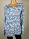 Karen Scott Women Long Sleeve Button Front Blue Brushed Chevron Cardigan Plus 1X