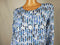 Karen Scott Women Long Sleeve Button Front Blue Brushed Chevron Cardigan Plus 1X