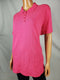 New Karen Scott Womens Short Sleeve Collared Pink Henley Polo Blouse Top Size XL - evorr.com
