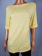 Karen Scott Women's Elbow Sleeve Boat Neck Yellow Cotton Solid Blouse Top 2XL - evorr.com