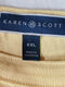 Karen Scott Women's Elbow Sleeve Boat Neck Yellow Cotton Solid Blouse Top 2XL - evorr.com