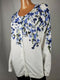 Karen Scott Women's Long Sleeve Button Front White Blue Flowers Cardigan Plus 2X - evorr.com
