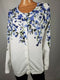 Karen Scott Women's Long Sleeve Button Front White Blue Flowers Cardigan Plus 2X - evorr.com