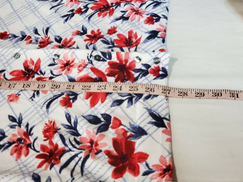 Karen Scott Women's Long Sleeve Button Front Gingham Flowers Cardigan Plus 1X - evorr.com