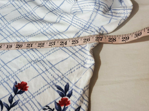 Karen Scott Women's Long Sleeve Button Front Gingham Flowers Cardigan Plus 3X - evorr.com