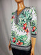 JM Collection Women 3/4 Sleeve Embellish Y Neck Floral Print Tunic Top Petite S