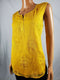 New Style&Co Women Sleeveless Yellow Split Neck Embroidery Blouse Top Size M