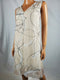 $109 ALFANI Women V-Neck Overlay Beige Floral Print Tunic A-Line Dress Plus 3X - evorr.com