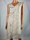 $109 ALFANI Women V-Neck Overlay Beige Floral Print Tunic A-Line Dress Plus 3X - evorr.com