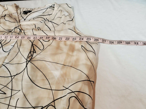 $109 ALFANI Women V-Neck Overlay Beige Floral Print Tunic A-Line Dress Plus 3X - evorr.com