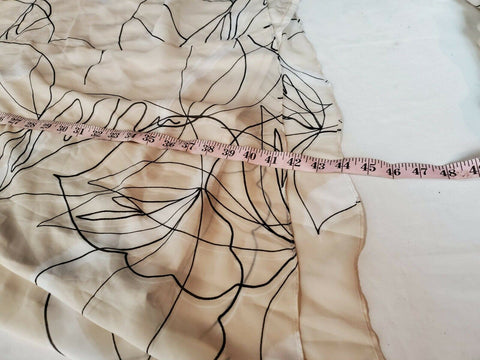 $109 ALFANI Women V-Neck Overlay Beige Floral Print Tunic A-Line Dress Plus 3X - evorr.com