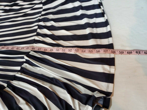 $109 INC CONCEPTS Women Black Stripe Faux Wrap Peplum Maxi Dress Belt Plus 1X - evorr.com