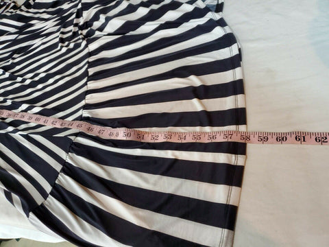 $109 INC CONCEPTS Women Black Striped Faux Wrap Peplum Maxi Dress Belted Plus 3X - evorr.com