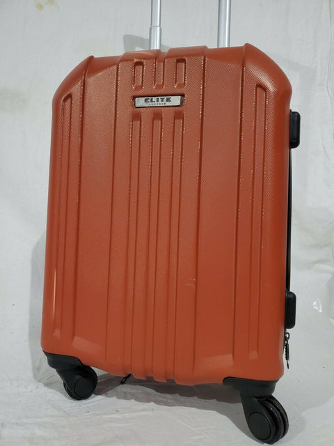 $280 Elite 20" Hard Luggage Spinner Suitcase Carry on Orange TSA Lock