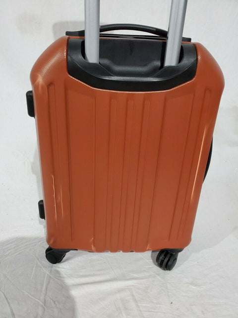 $280 Elite 20" Hard Luggage Spinner Suitcase Carry on Orange TSA Lock