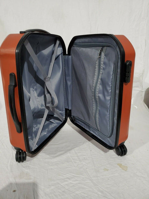 $280 Elite 20" Hard Luggage Spinner Suitcase Carry on Orange TSA Lock
