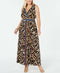 $99 INC CONCEPTS Women Sleeveless Brown Tiger Print Faux Wrap Maxi Dress Plus 0X